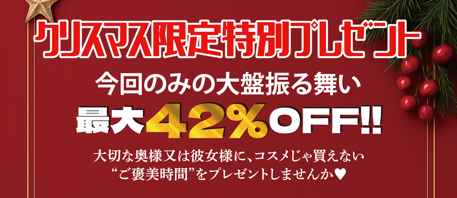 クリスマス限定特別プレゼント　最大42%OFF
